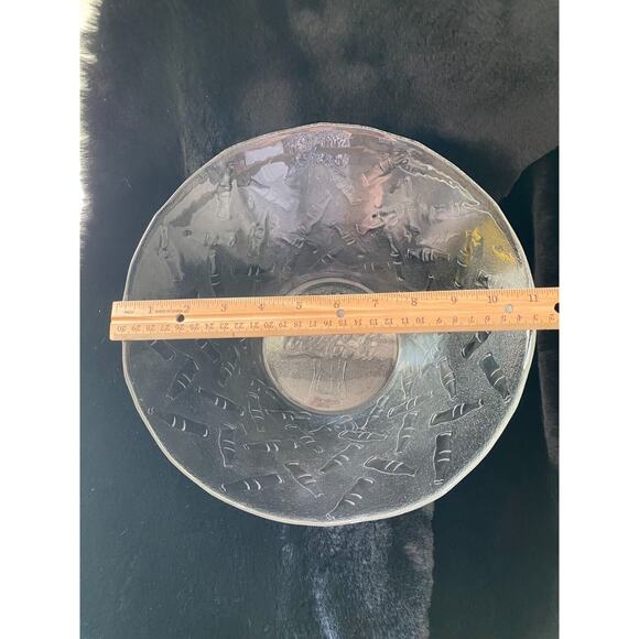 Vintage Arcoroc Coca Cola Embossed Glass Bowl Serving Snack 11” Super Bowl Chips - Picture 5 of 8